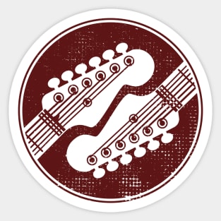 Electric Guitar Headstock Circle Light Theme Sticker